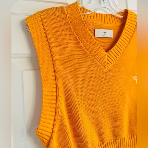 sold TNA Aritzia Orange Marcy Sweater Vest Small - Picture 7 of 11